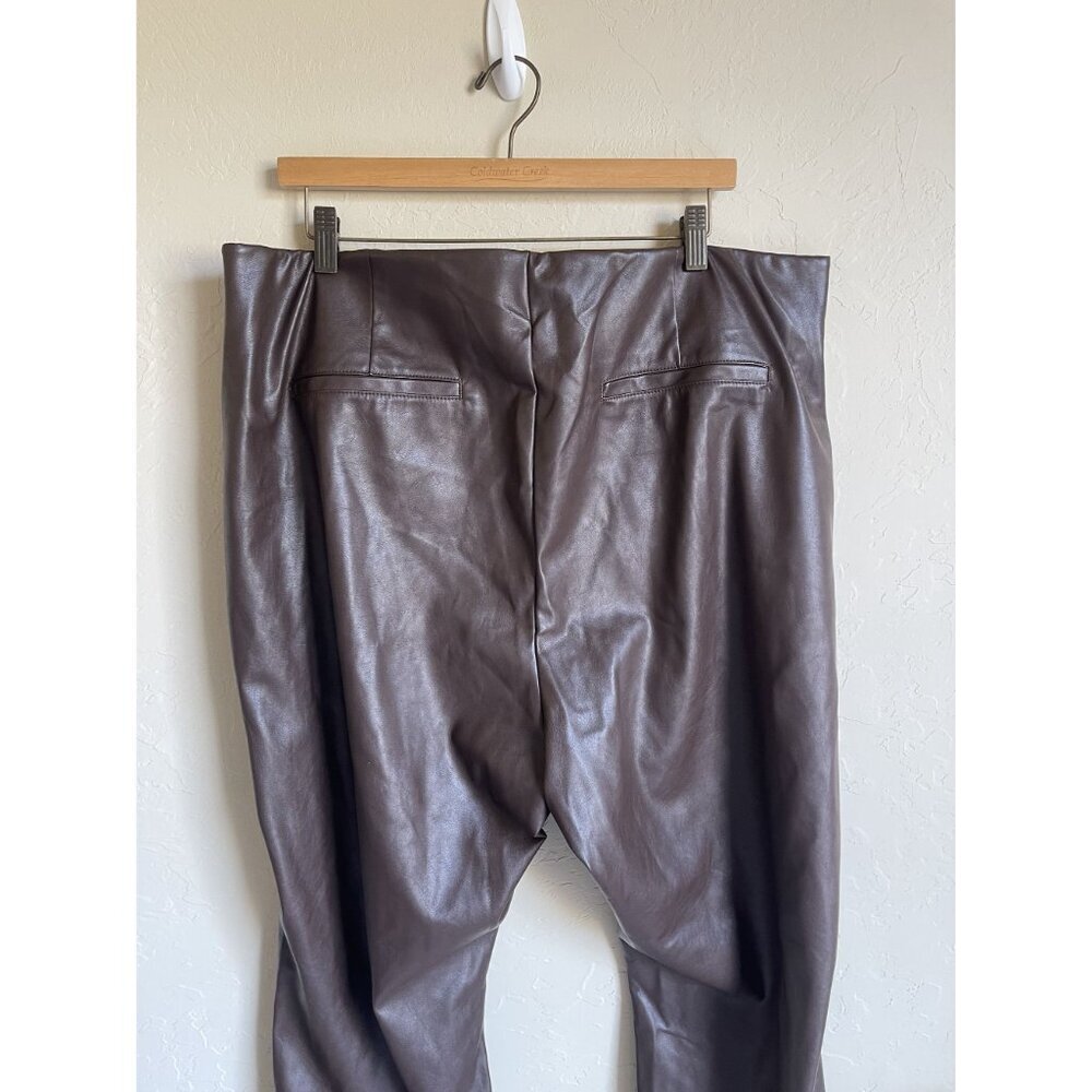 New! Old Navy Faux Leather Chocolate Brown Pants MSRP $49.95 Size 22 Extra High- - Picture 8 of 8